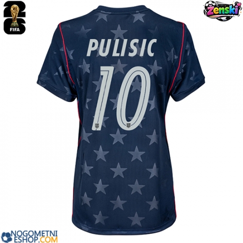 Ženski Nogometni dresi Združene države Christian Pulisic #10 Gostujoči SP 2026 Kratek Rokav